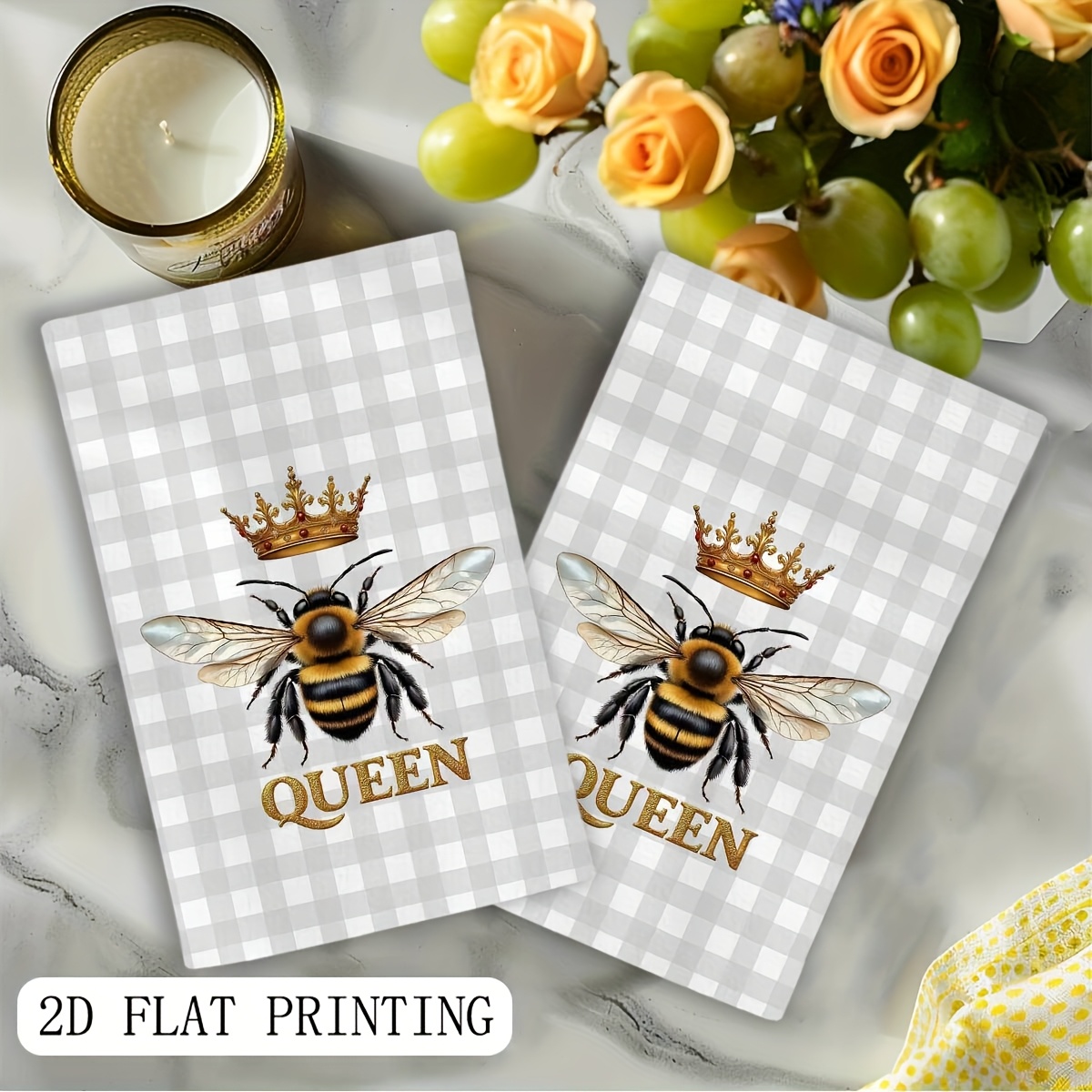2Pcs, Plaid Queen Bee Garden K - огляд і ціна Home Cooking Queen