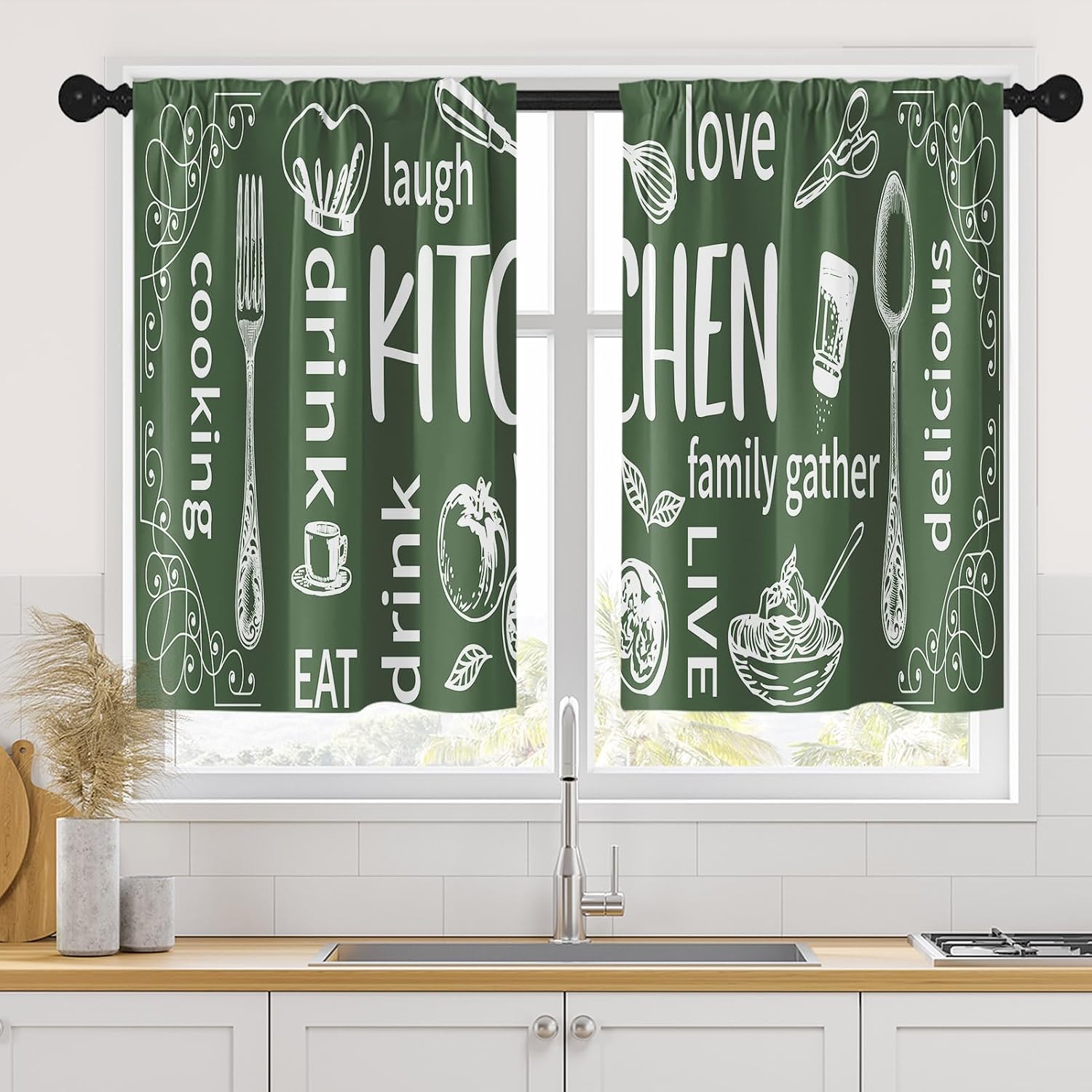 Aesthetic Kitchen Curtain Pair - огляд і ціна Home Cooking Youtube