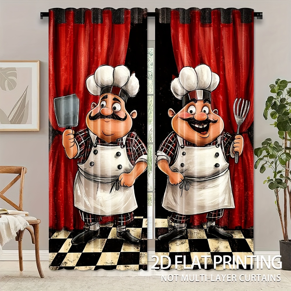 2pcs Chef Kitchen Curtains - F - огляд і ціна Home Cooking Youtube