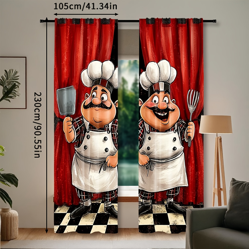 2pcs Chef Kitchen Curtains - F - огляд і ціна Home Cooking Youtube