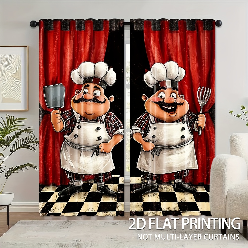 2pcs Chef Kitchen Curtains - F - огляд і ціна Home Cooking Youtube